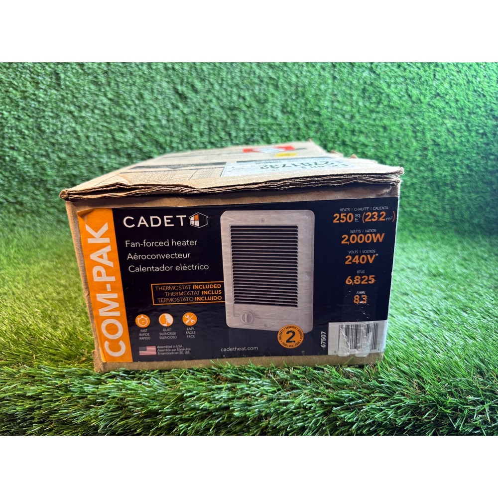 Cadet Com-Pak 2000W 240V Fan-Forced Wall Heater with Thermostat White CSC202TW